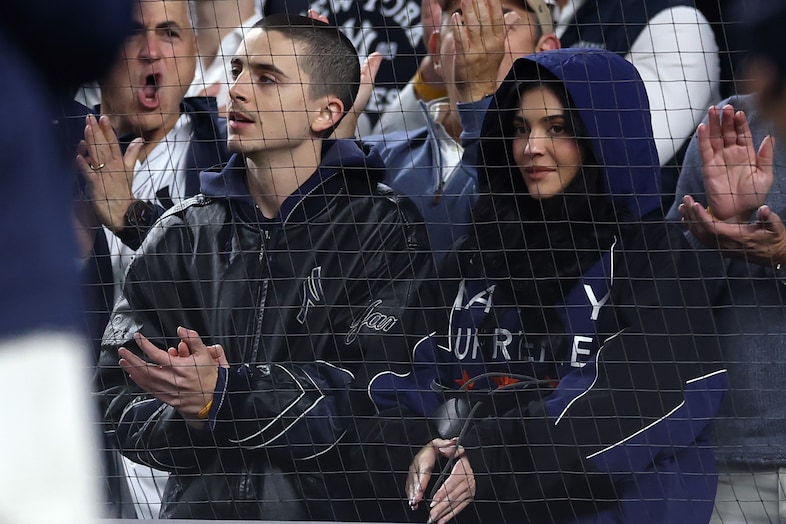 Kylie Jenner wearing the Marty Supreme jacket 